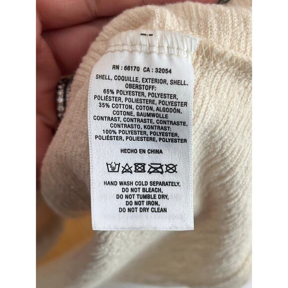 Maeve by Anthropologie Textured-Sleeve Round Neck Blouse Top Cream Women's XL - Picture 8 of 11